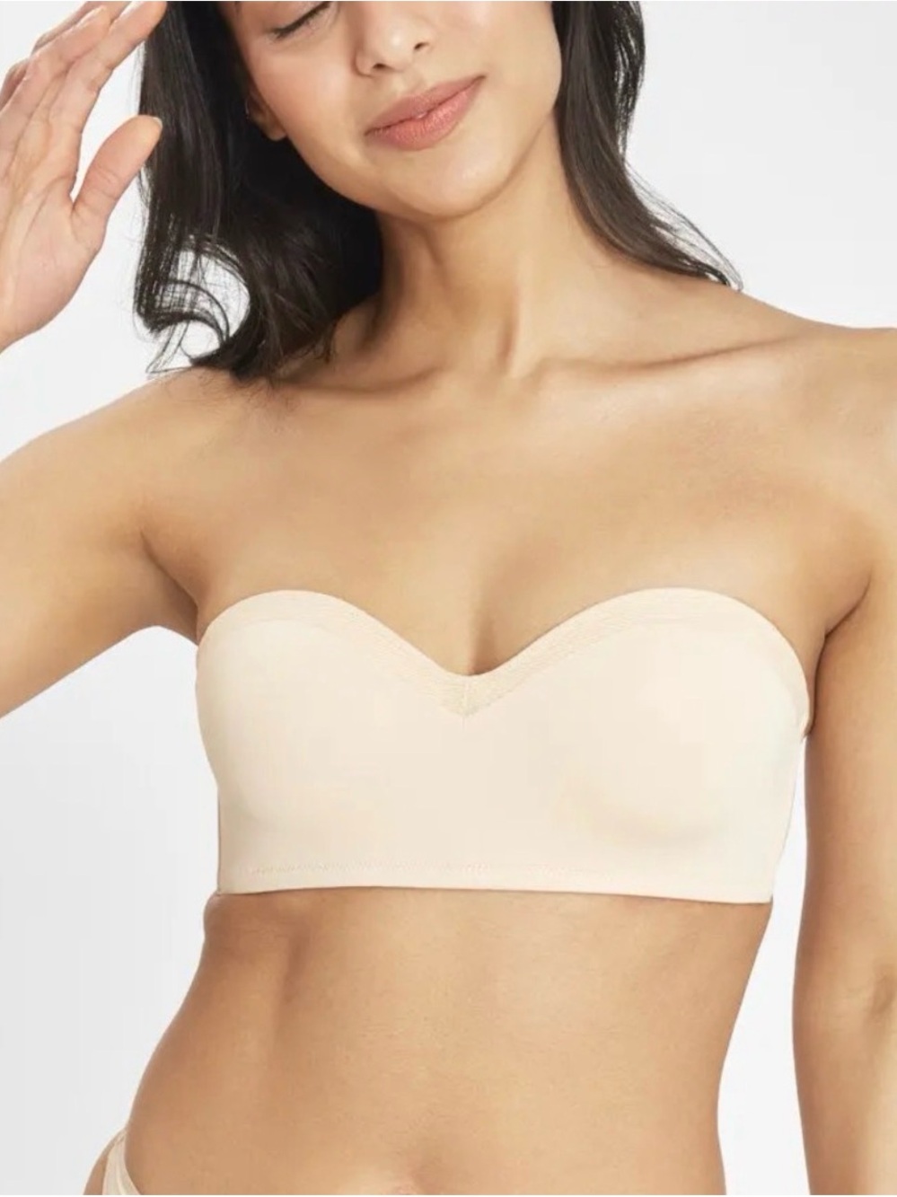 LIVELY The No Wire Strapless Bandeau Bra Toasted Almond Size 34C